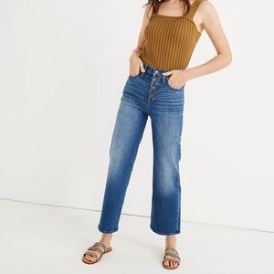 Madewell Slim Wide-Leg Jeans in Olympia Wash: Button-Front Edition